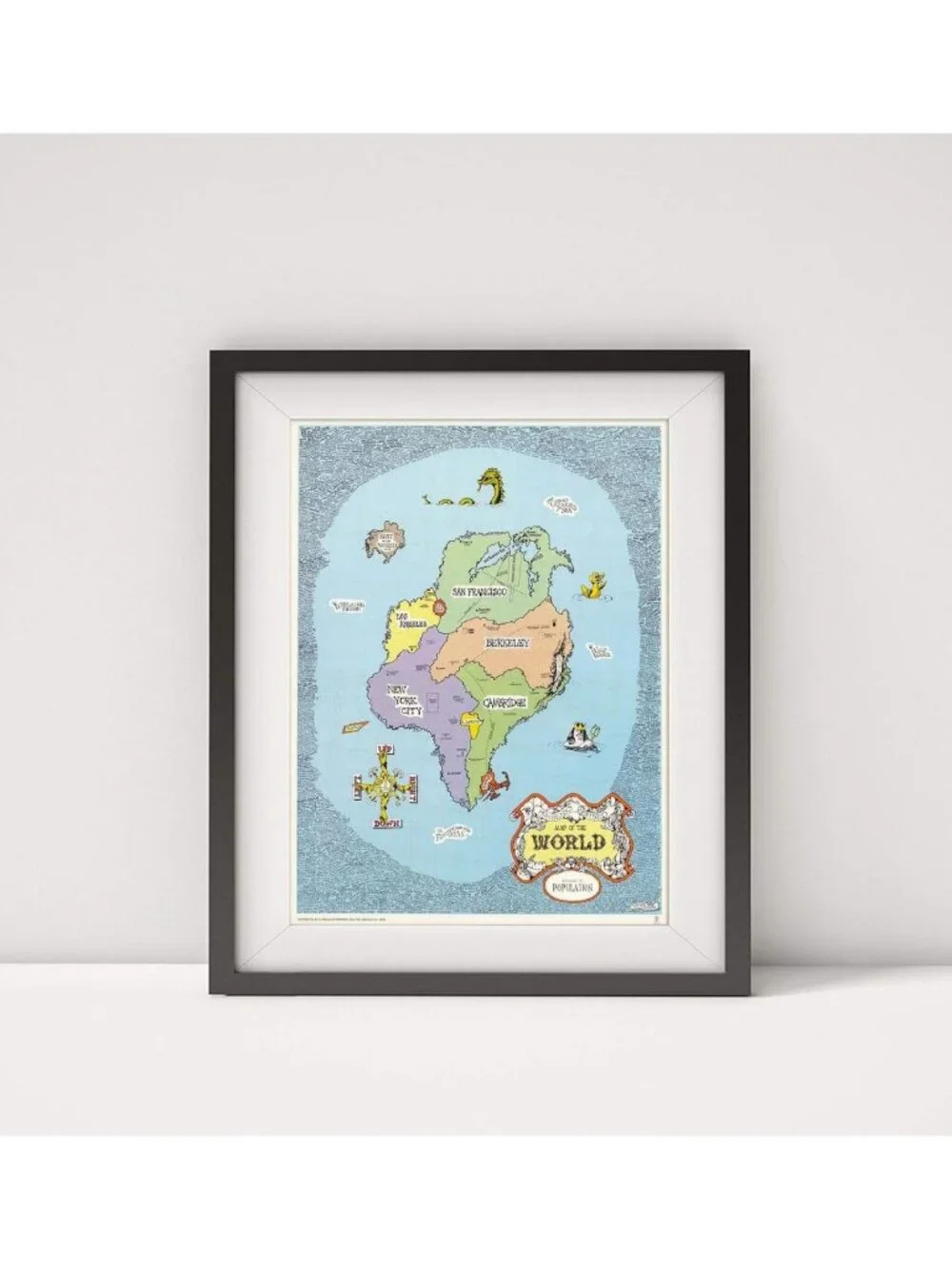 Vintage 1969 World Map with Population List | Unique Home Decor & Travel Art